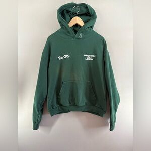 Lonely Ghost Text Me When You Get Lonely Hoodie Green Medium Hooded Heavyweight